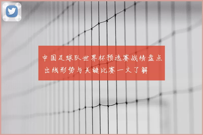 中国足球队世界杯预选赛战绩盘点 出线形势与关键比赛一文了解